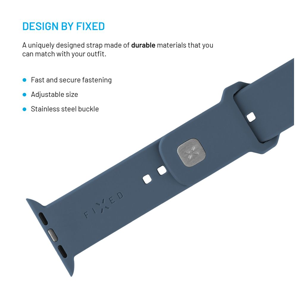 FIXED Sportig silikonrem SET för Apple Watch 42/44/45/46mm Grön-blå