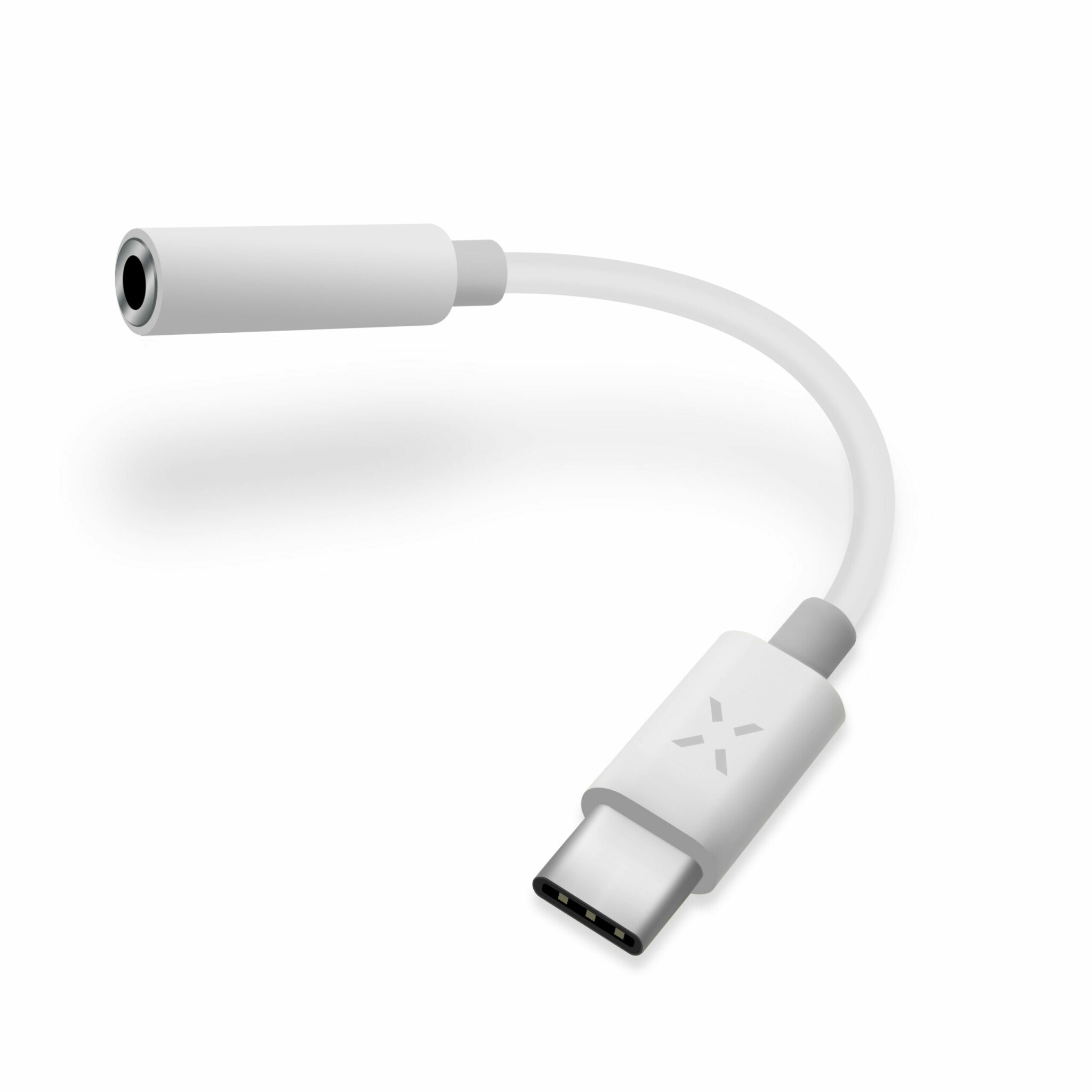 FIXED Audioadapter USB-C till 3.5mm Hona 10cm Vit