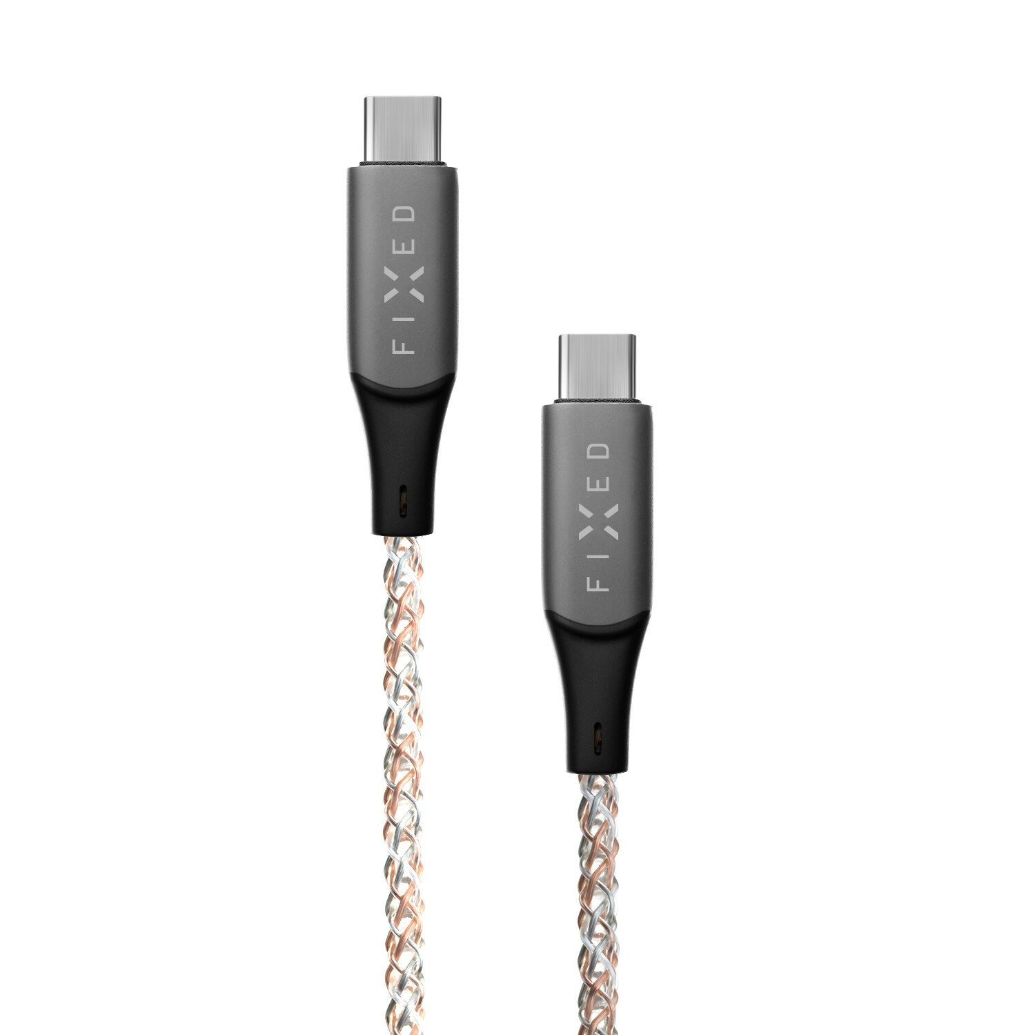 FIXED LED/Gaming USB-C/C 60W kabel 1.2m Flerfärgad