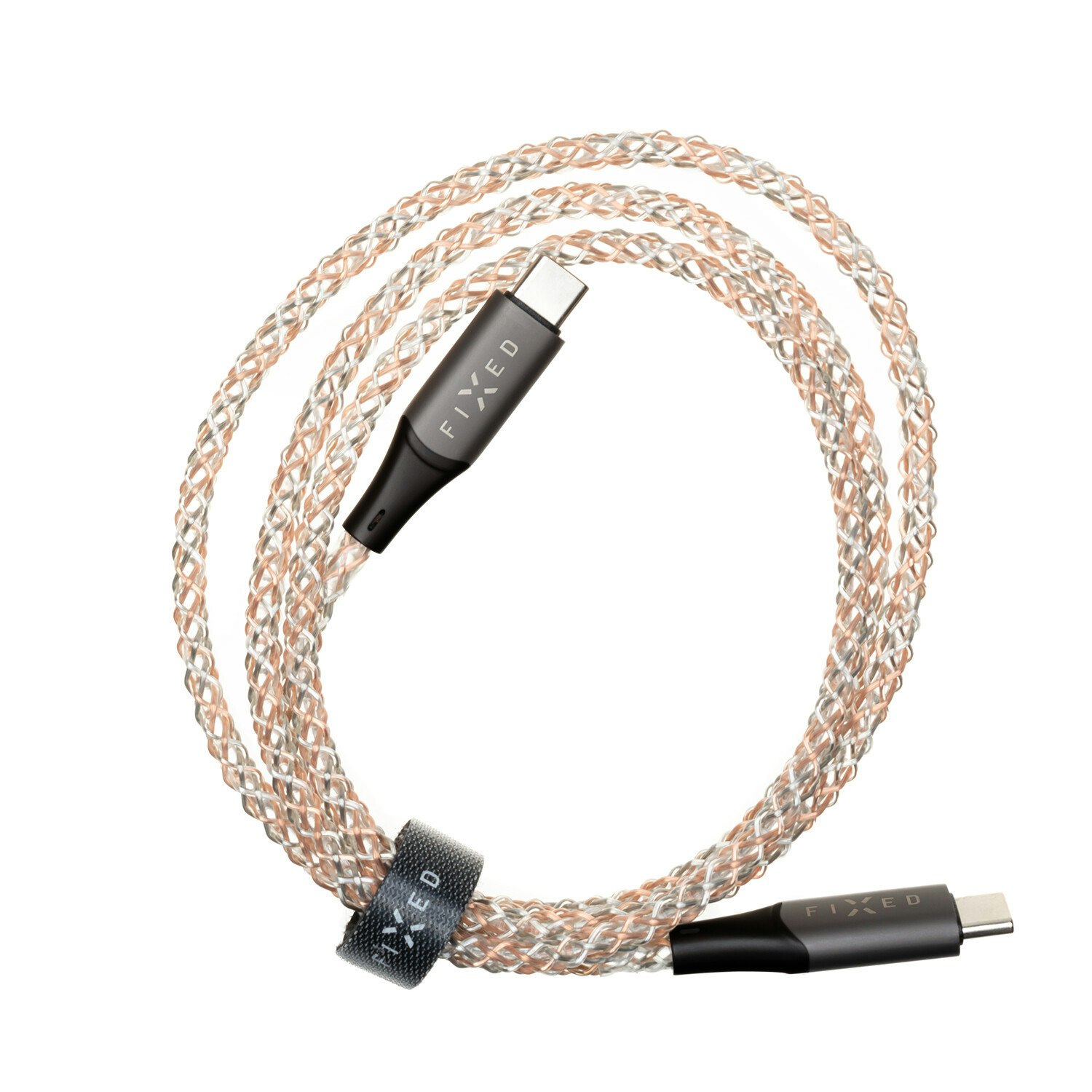 FIXED LED/Gaming USB-C/C 60W kabel 1.2m Flerfärgad