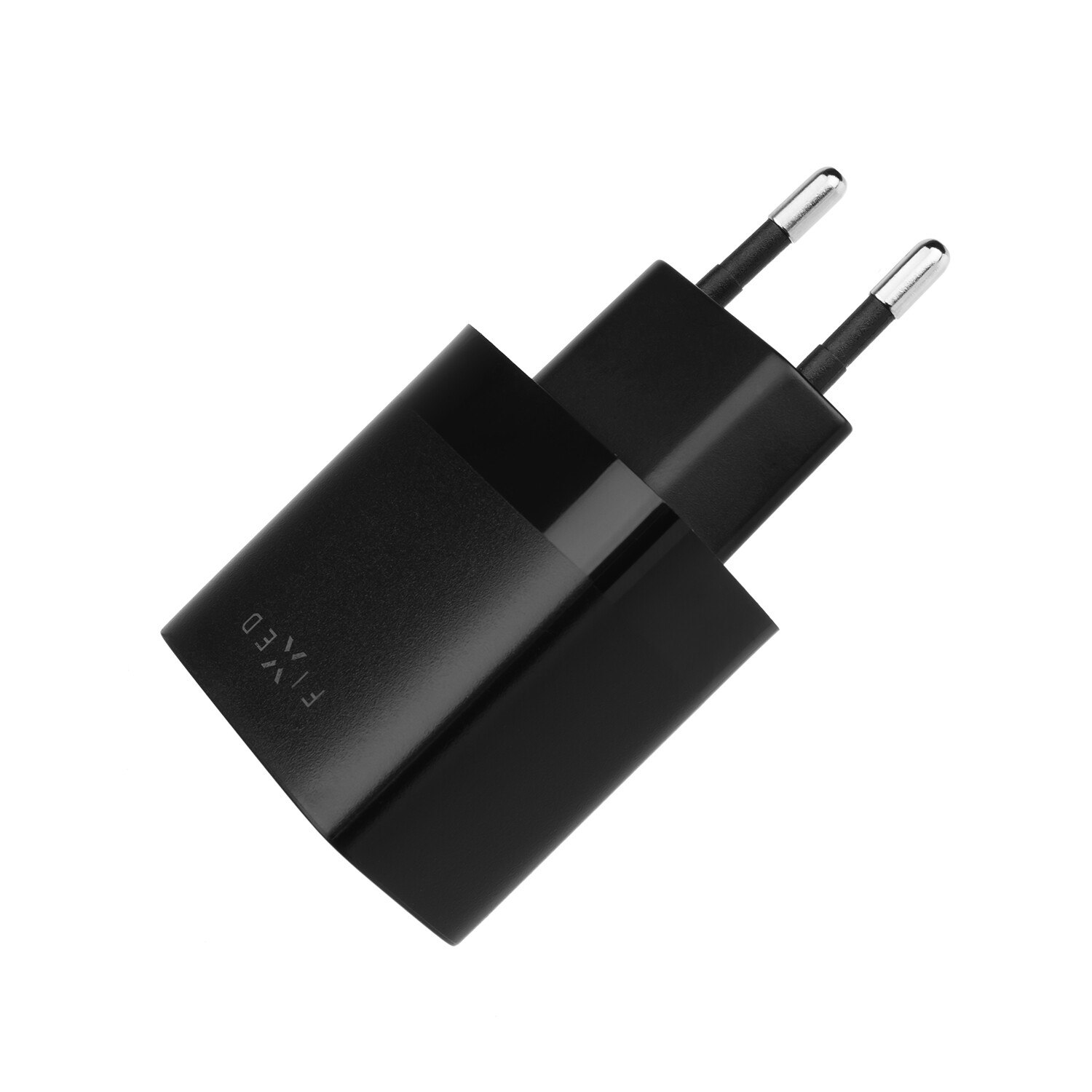 FIXED Hemladdare 2x USB-A 17W/USB-C kabel 1m Svart
