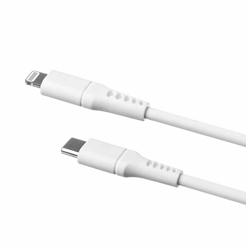 FIXED LIQUID silikonkabel USB-C/Lightning 1.2m Vit
