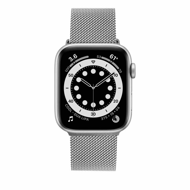 FIXED Mesh metallrem för Apple Watch 42/44/45/49mm Silv.