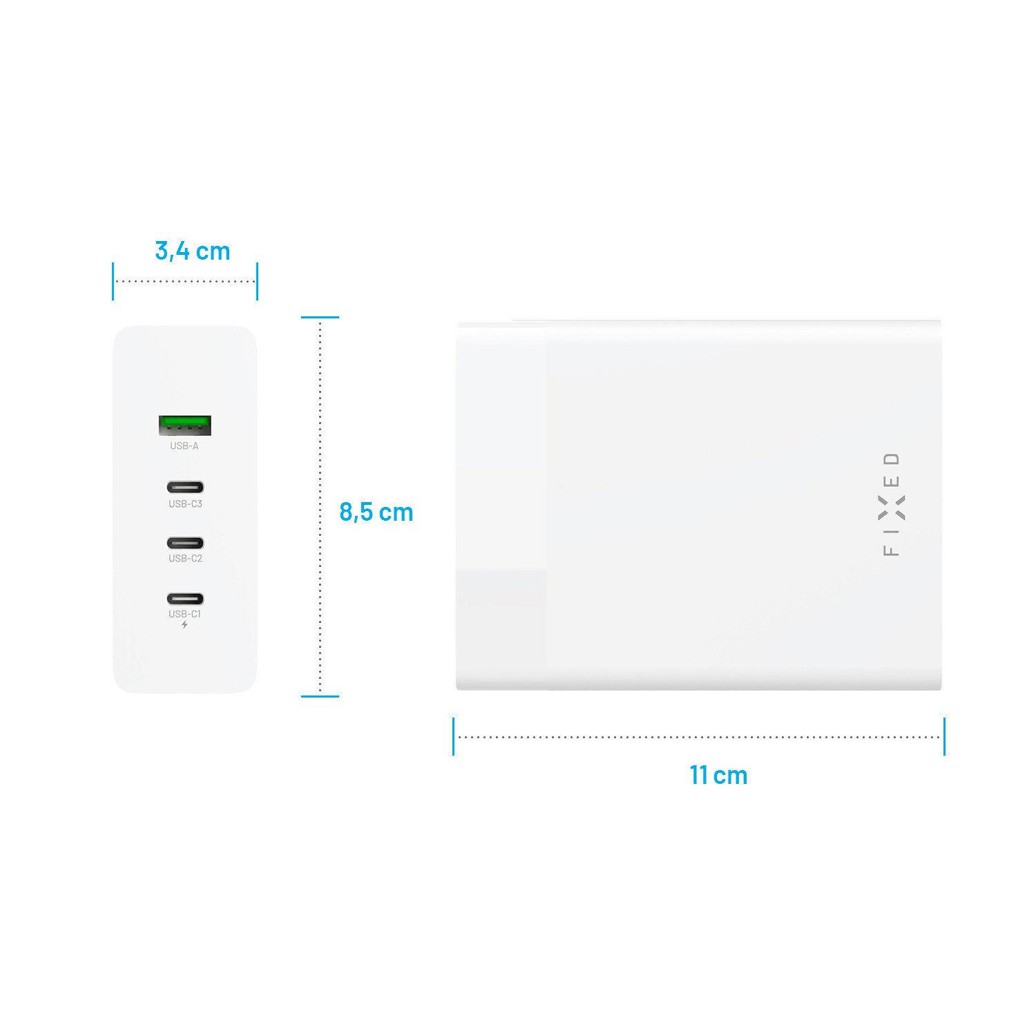 FIXED Supersnabb GaN Desktop Laddare 200W 3xUSB-C/USB-A