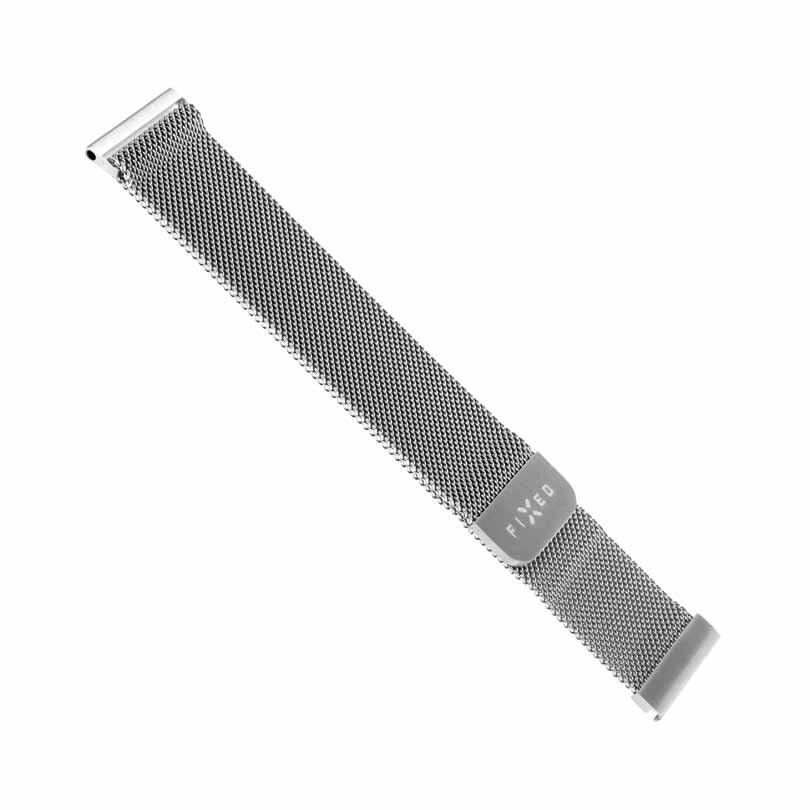 FIXED Mesh metallrem för Smartwatch Universal 20mm Silv.