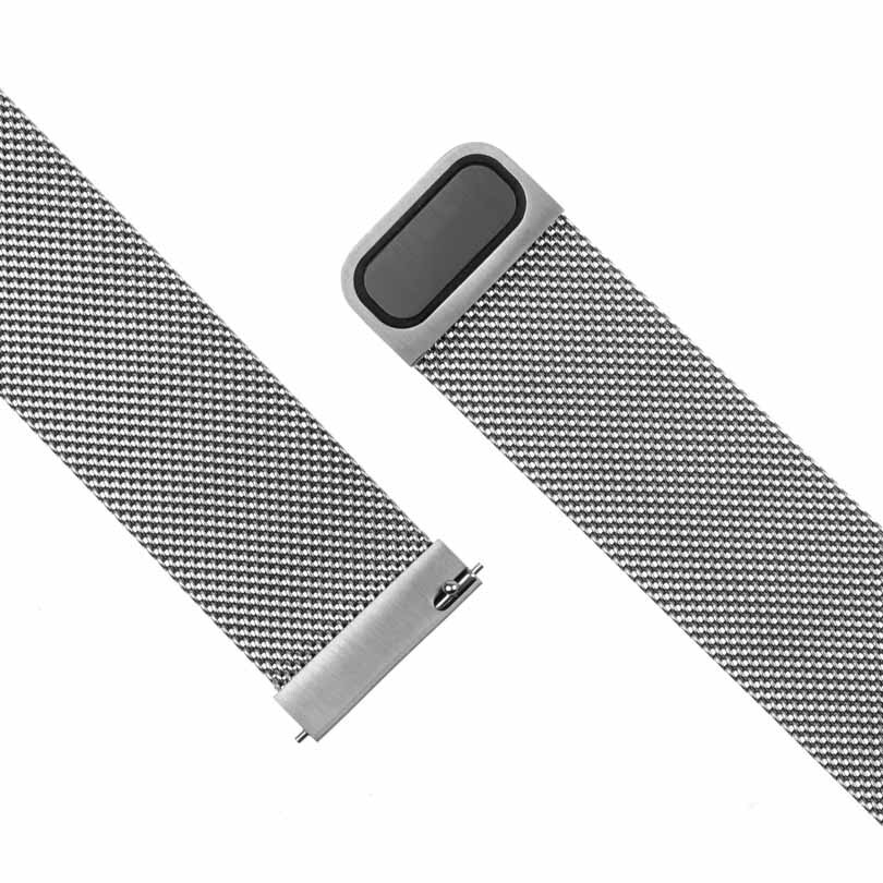 FIXED Mesh metallrem för Smartwatch Universal 20mm Silv.