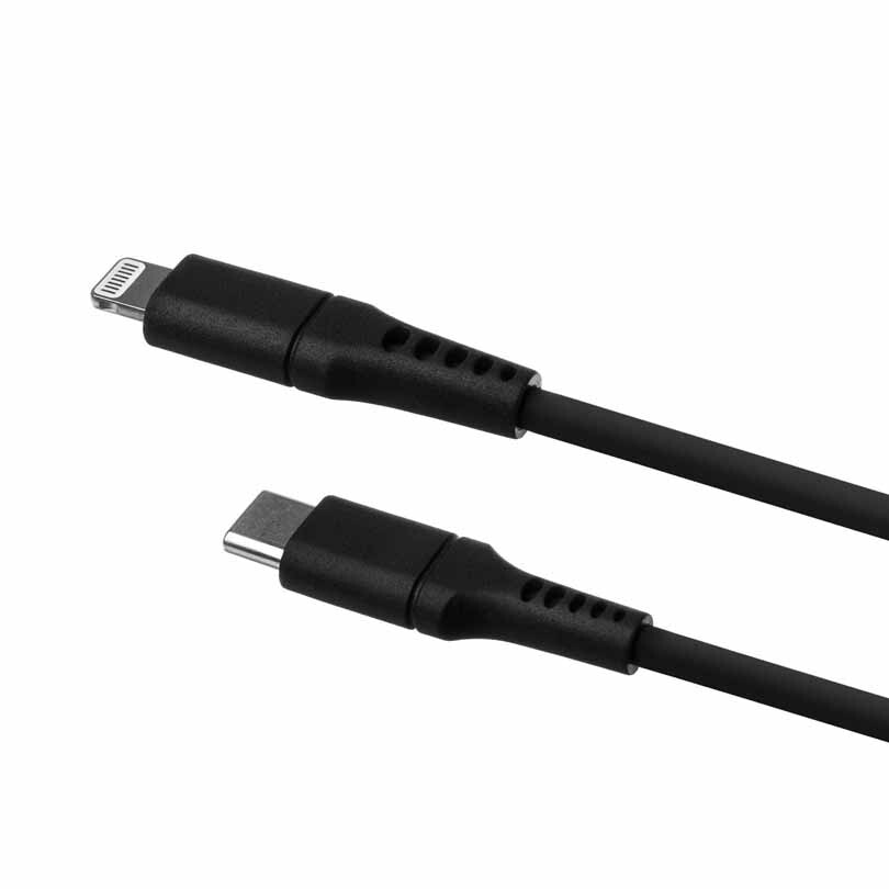 FIXED LIQUID silikonkabel USB-C/Lightning 0.5m Svart