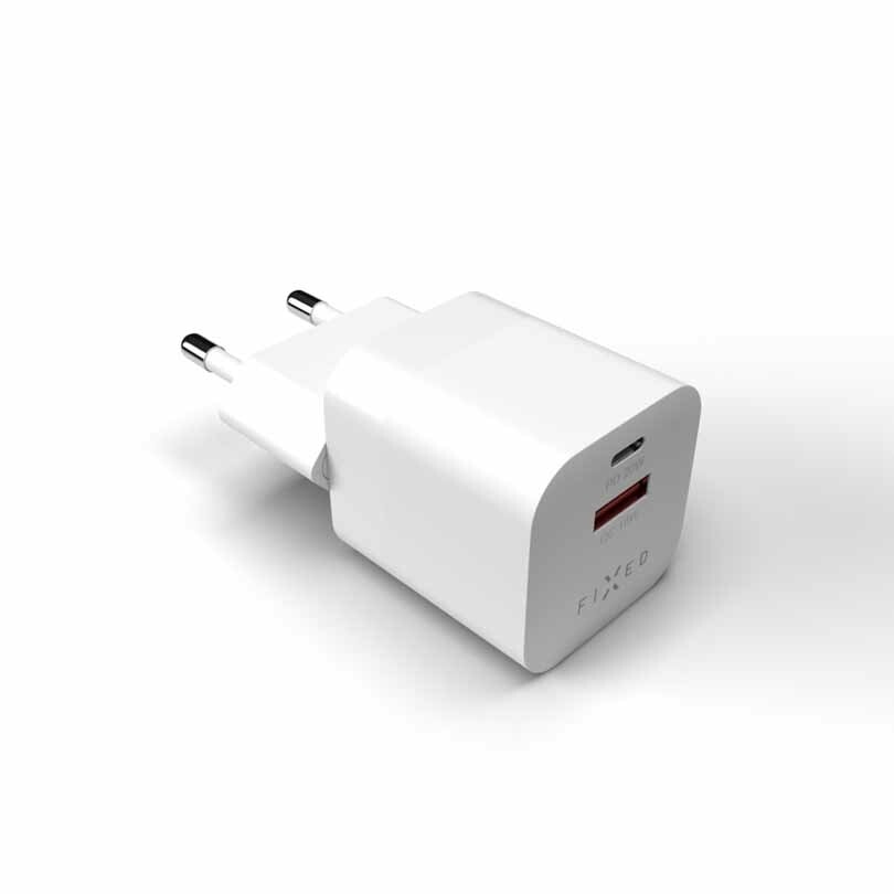 FIXED Snabb Mini Hemladdare 20W USB-C PD/USB-A Vit