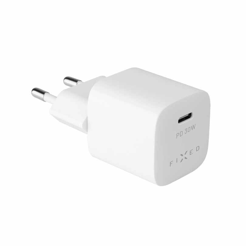 FIXED Super Snabb Hemladdare USB-C 30W + kabel 1m Vit