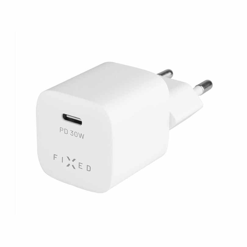 FIXED Super Snabb Hemladdare USB-C 30W + kabel 1m Vit