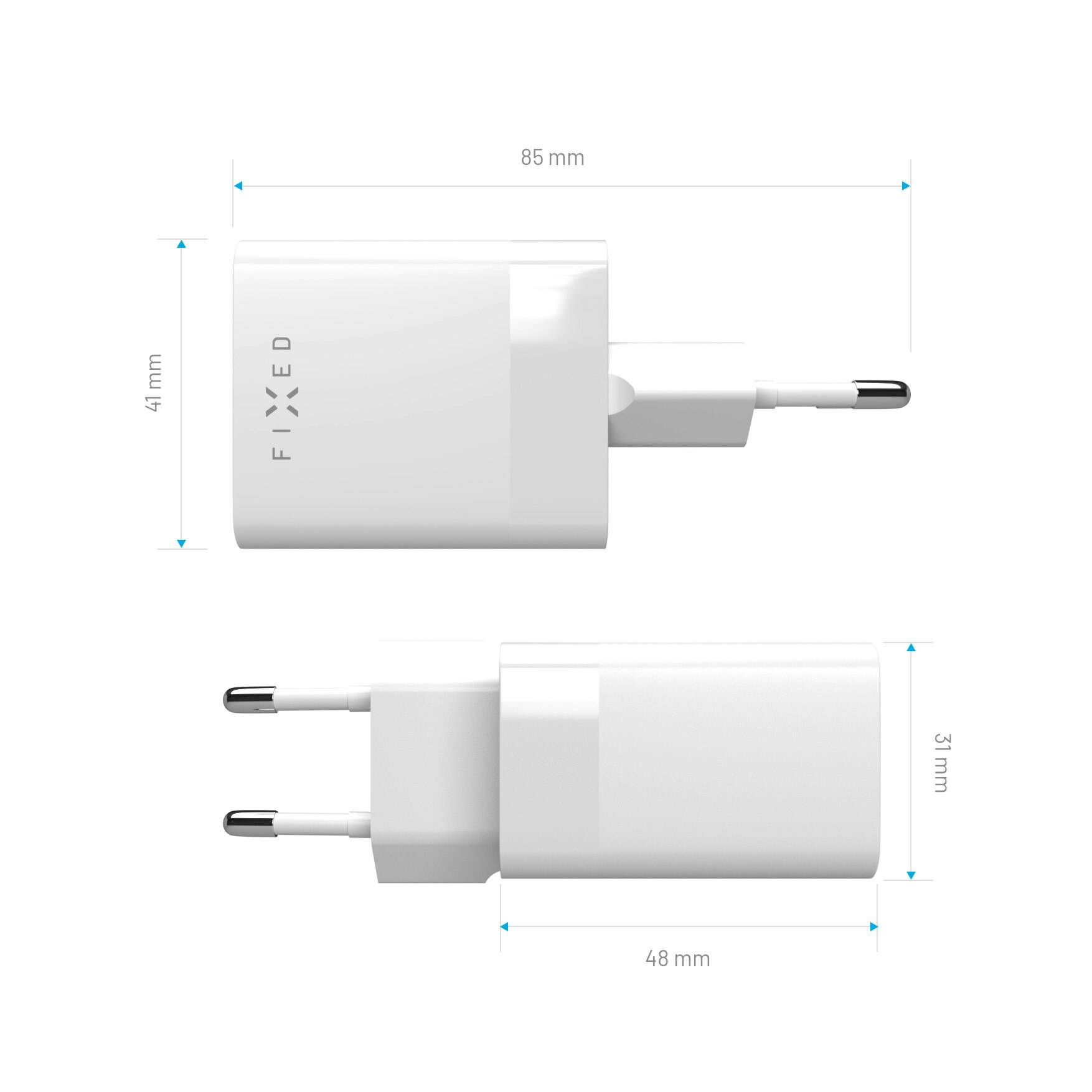 FIXED Super Snabb Mini Hemladdare 45W USB-C PD+USB-A Vit