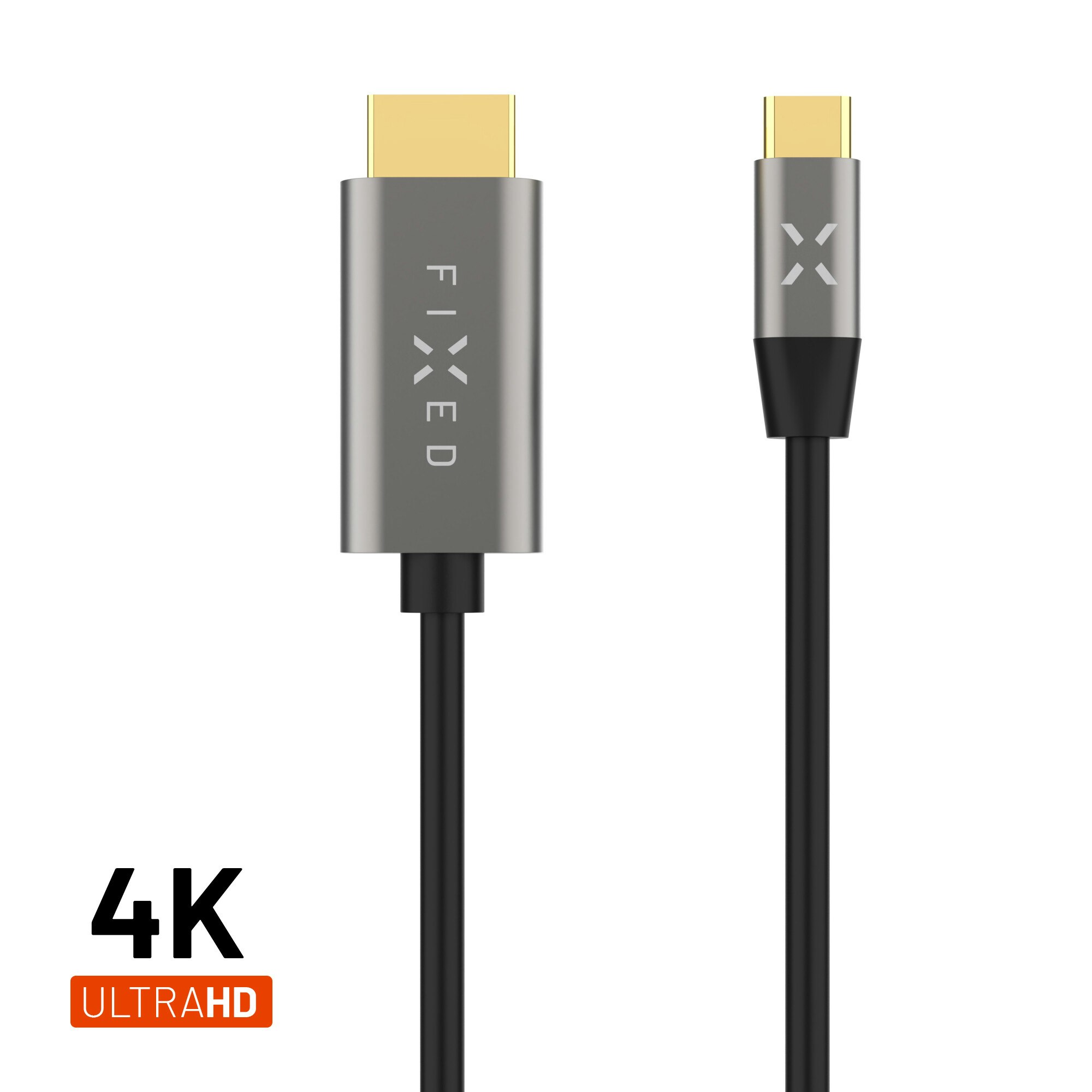 FIXED USB-C / HDMI 4K/60 Hz USB 3.1 Gen2 kabel 2m Svart
