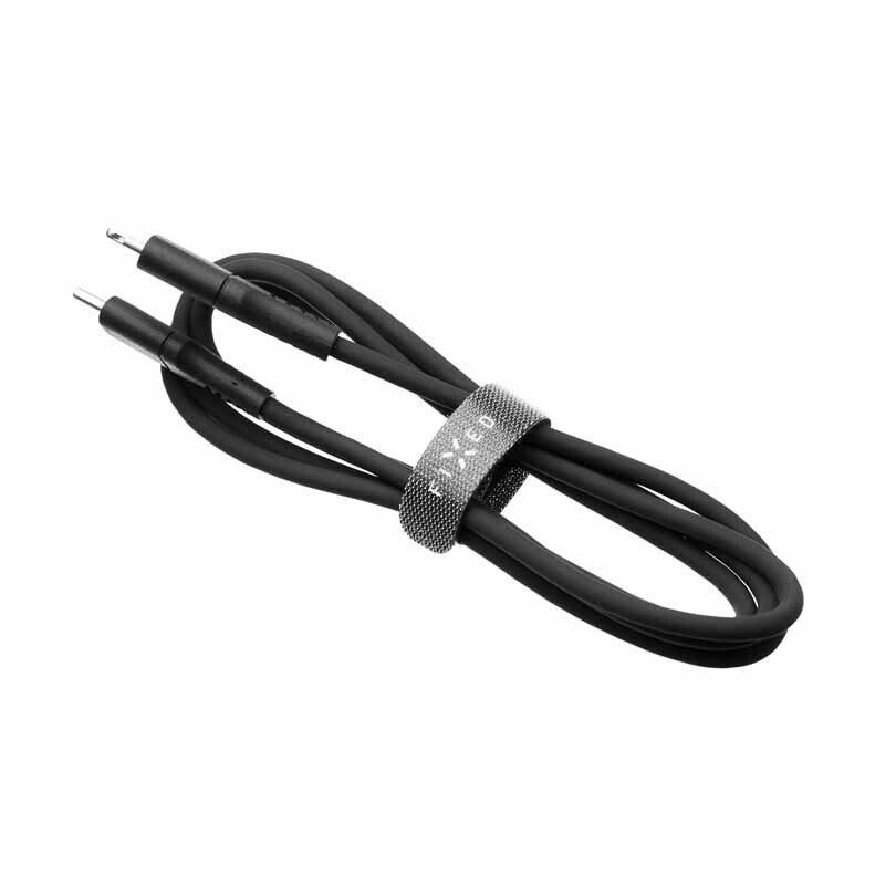 FIXED LIQUID silikonkabel USB-C/Lightning 1.2m Svart