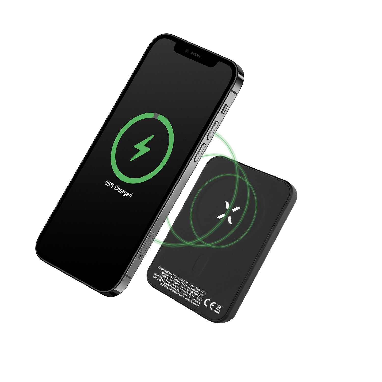 FIXED MagZen Trådlös PD 20W Power Bank 6.000 mAh Svart