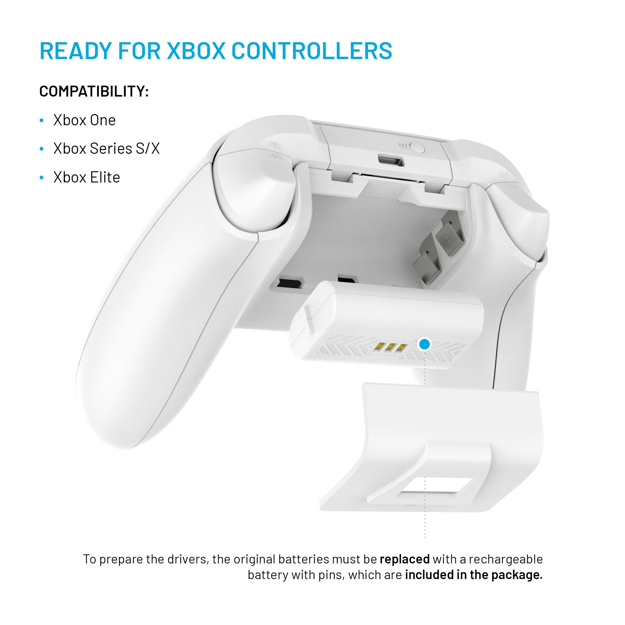 FIXED FIXED Dock för Xbox One, S/X, Elite kontroller Vit