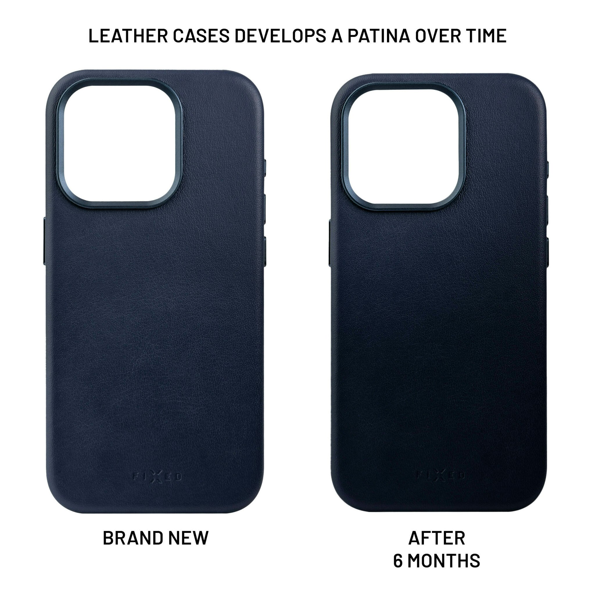 FIXED MagLeather skyddsskal iPhone 16 Pro Blå
