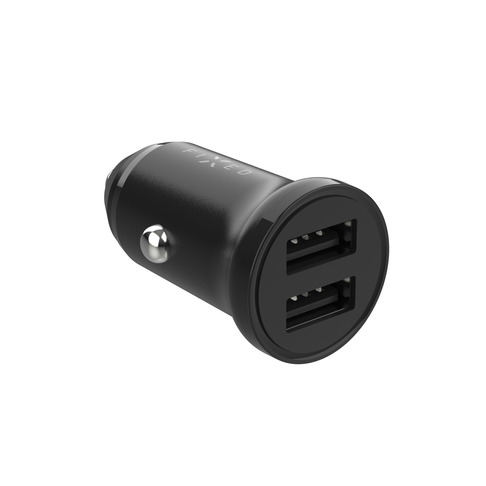 FIXED Mini Billaddare 2x USB-A 15W/Lightning kabel 1m