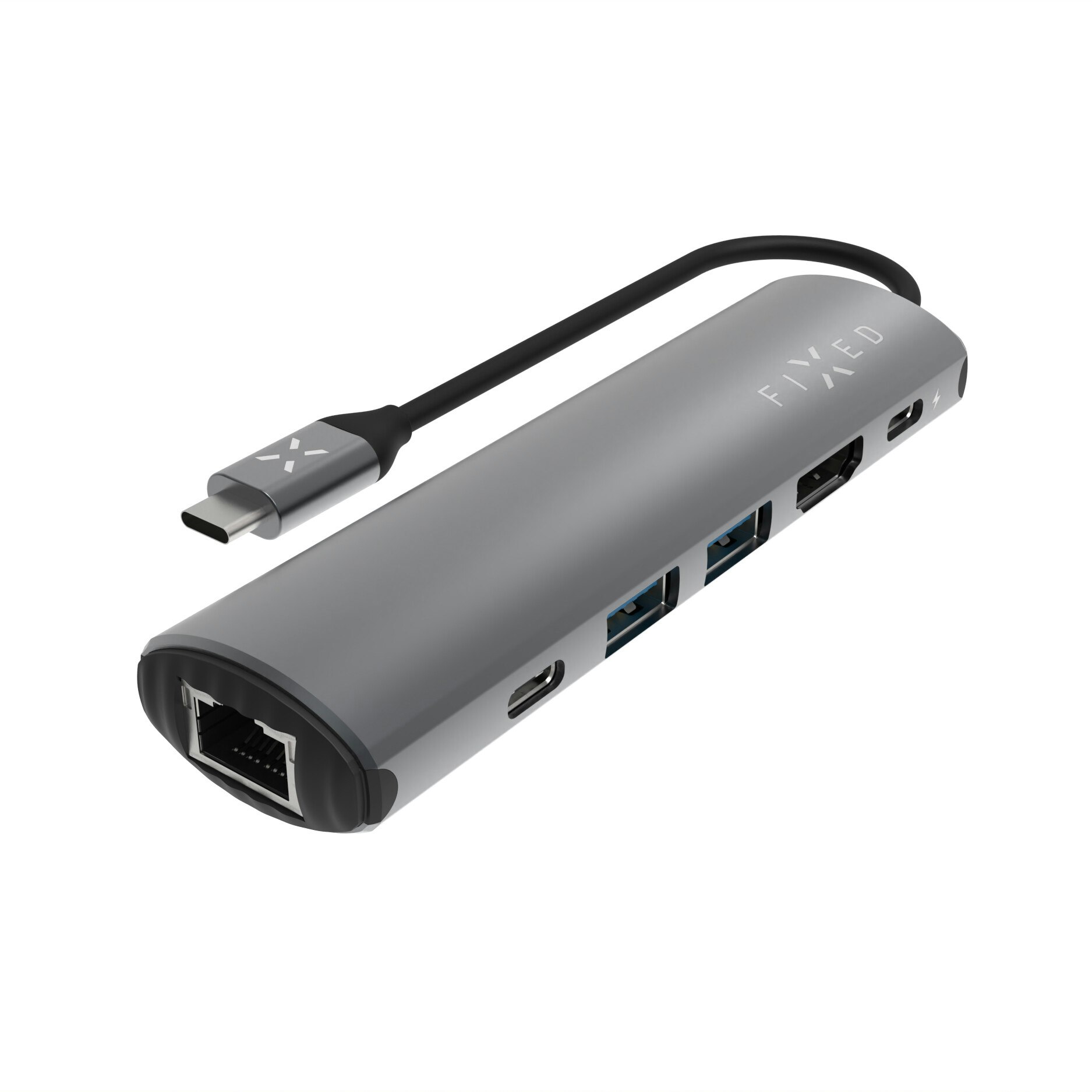 FIXED HubPro 6 i 1 Multiport USB-C Hub 4K/6OHz Rymdgrå