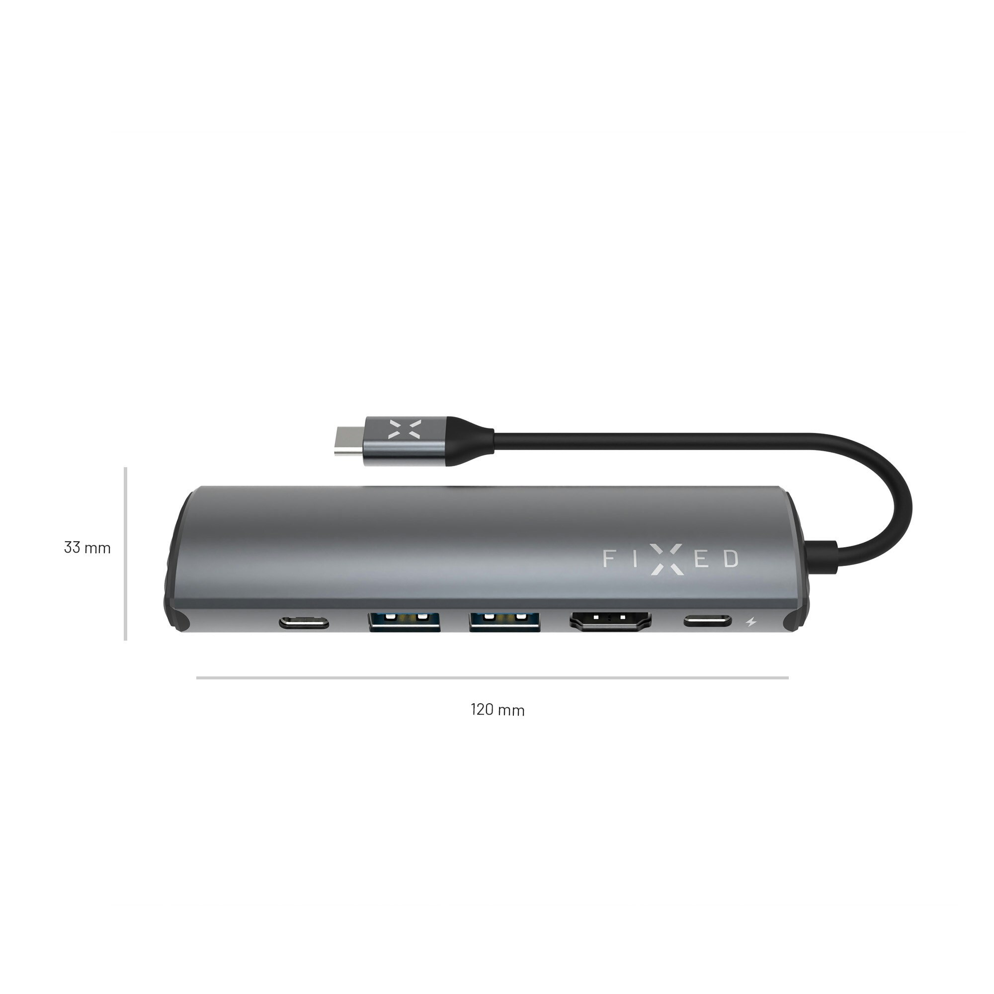FIXED HubPro 6 i 1 Multiport USB-C Hub 4K/6OHz Rymdgrå