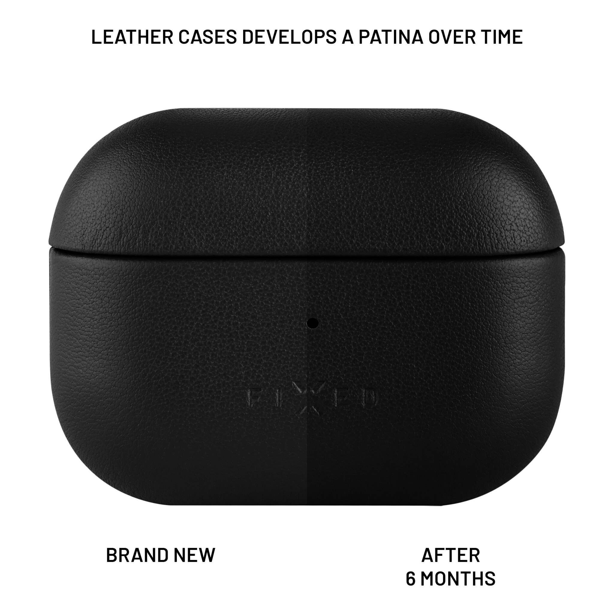FIXED Äkta läderfodral för Airpods Pro 2 Svart