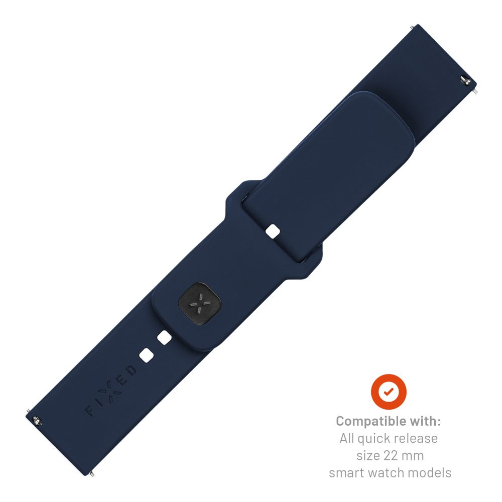 FIXED Silikonrem för Smartwatch Universal 22 mm Blå