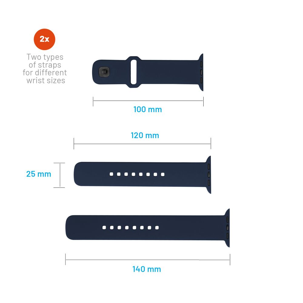 FIXED Silikonrem SET för Apple Watch Ultra-2/49mm Blå