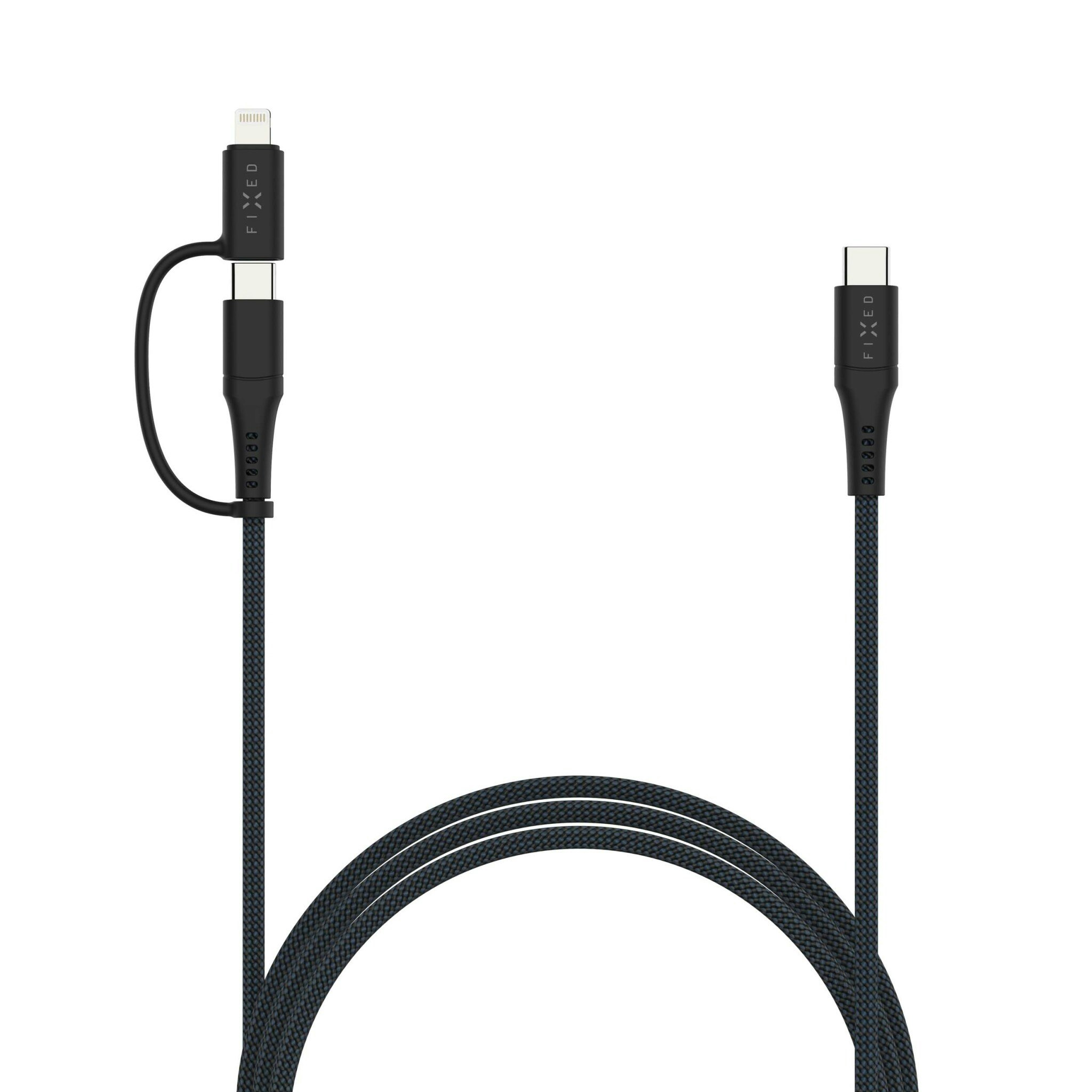 FIXED 2in1 Combo 60W USB-C/Lightning kabel 2m Svart