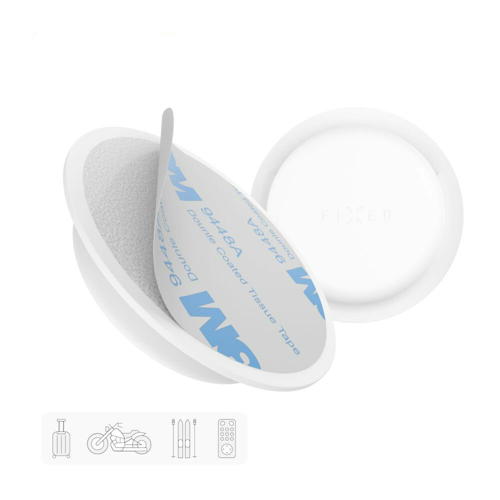 FIXED Silikondekal fodral för Apple AirTag Vit
