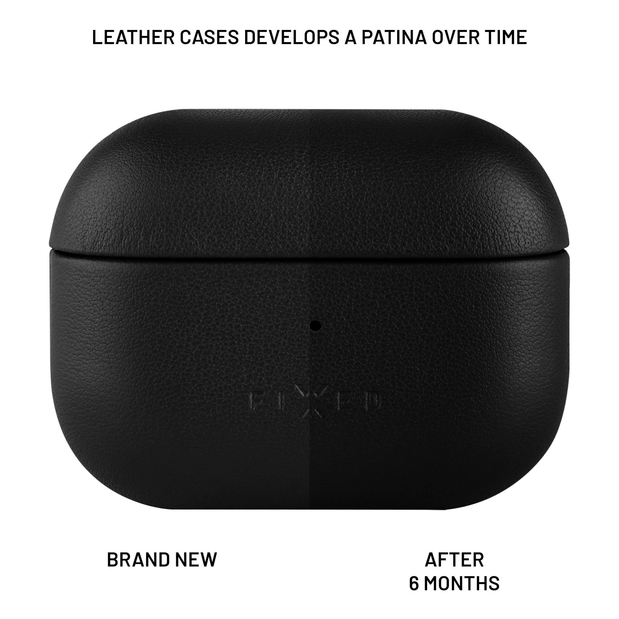 FIXED Äkta läderfodral för Airpods 3 Svart