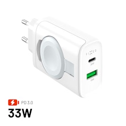 FIXED MagFlip USB-C-laddare 33W Apple Watch/USB-C/-A
