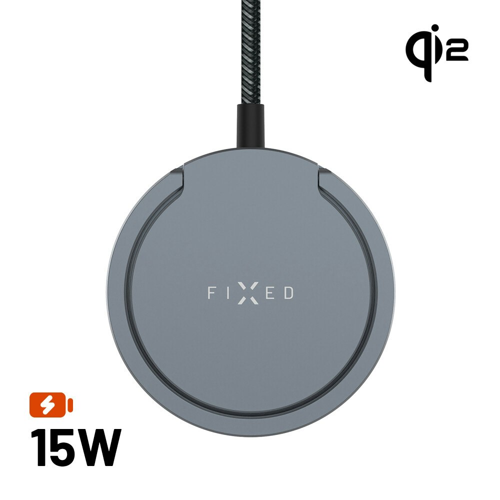 FIXED MagPad Pro Qi2 15W Trådlös laddare/stativ Grå