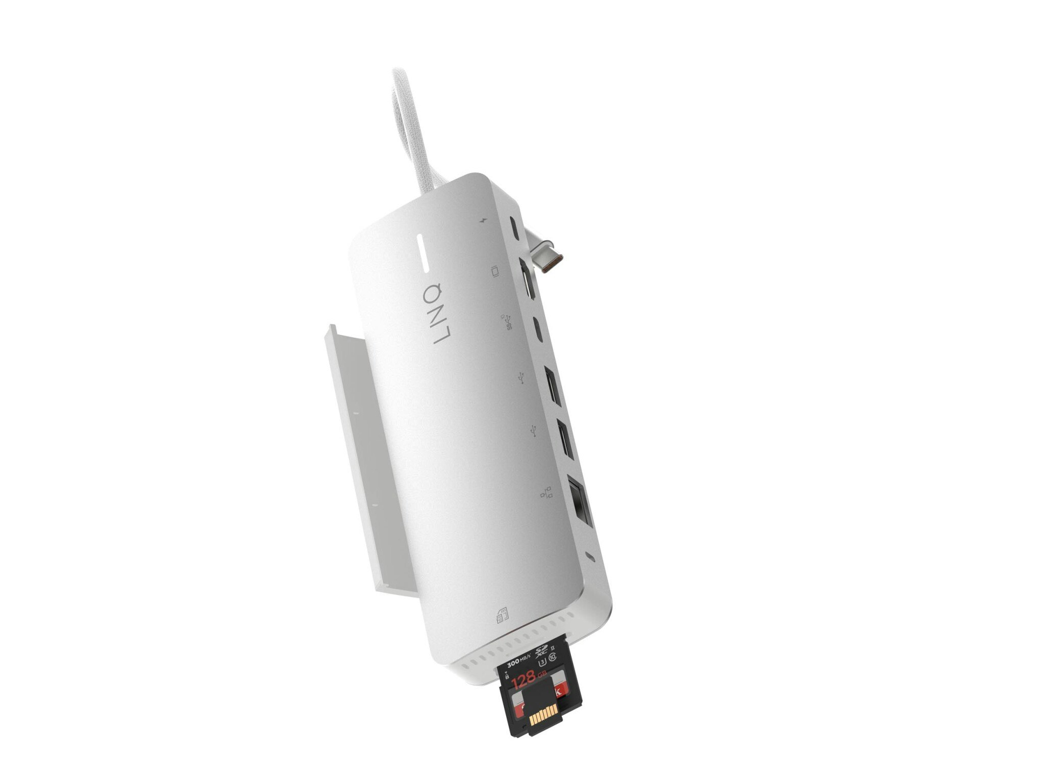 Linq 9in1 PRO SSD 140W USB-C Multiport Hub Aluminiumgrå
