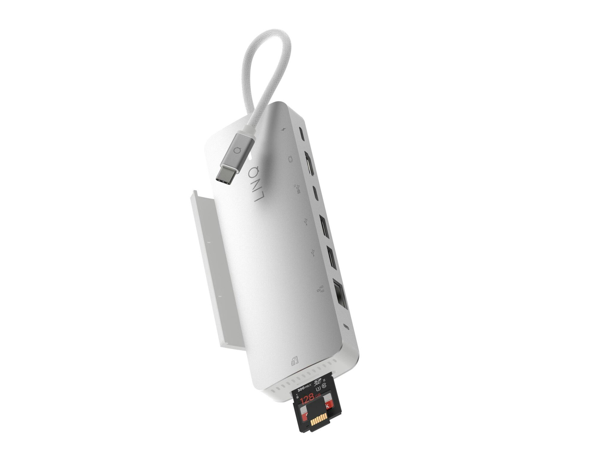 Linq 9in1 PRO SSD 140W USB-C Multiport Hub Aluminiumgrå