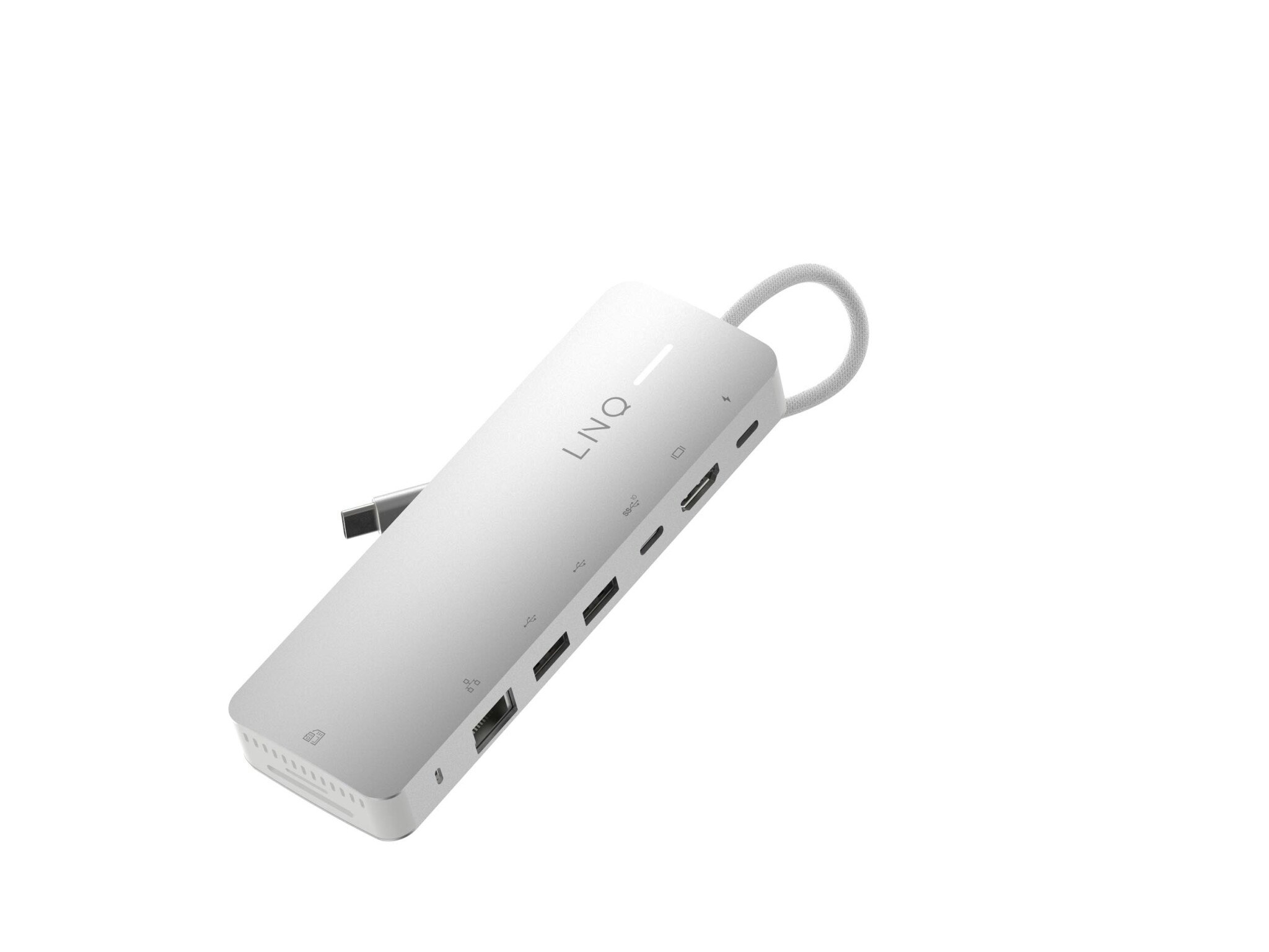 Linq 9in1 PRO SSD 140W USB-C Multiport Hub Aluminiumgrå