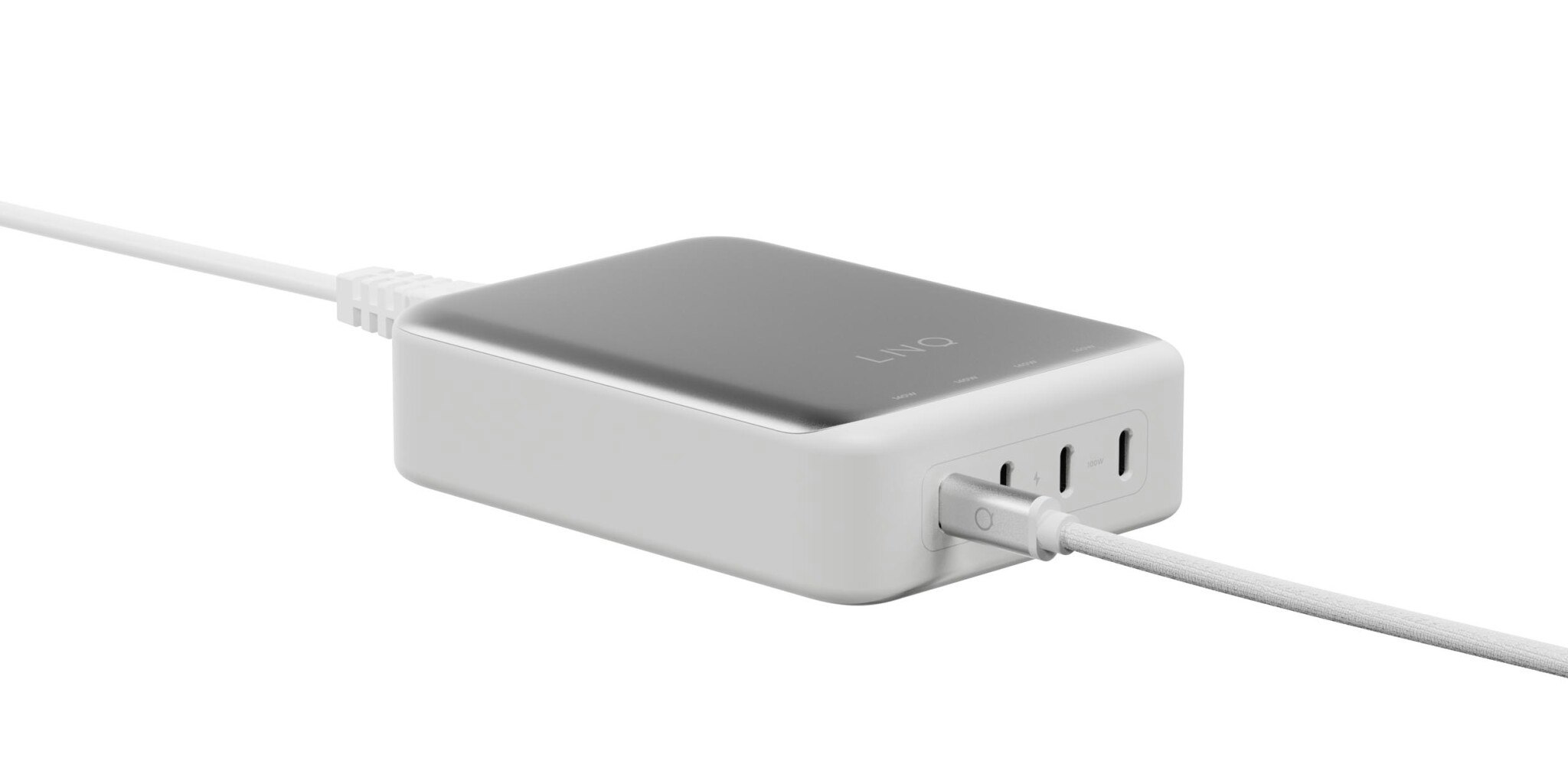 Linq 240W GaN2 Ultra Bordsladdare 4x140W USB-C Vit/Silver