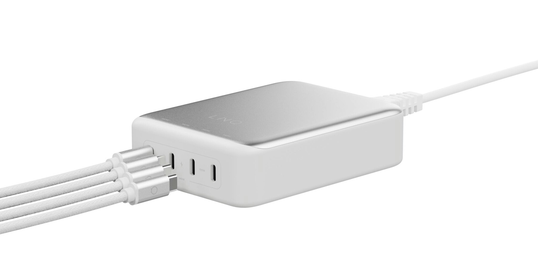 Linq 240W GaN2 Ultra Bordsladdare 4x140W USB-C Vit/Silver