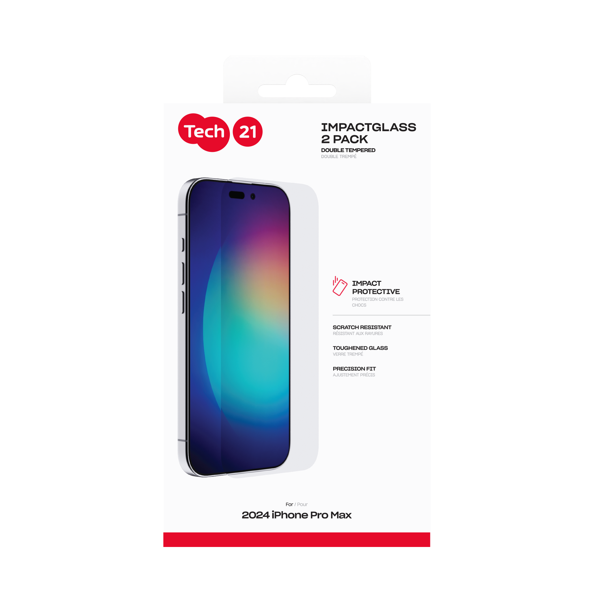 Tech21 Impact Glass 2-pack Extra Strong iPhone 16 Pro Max