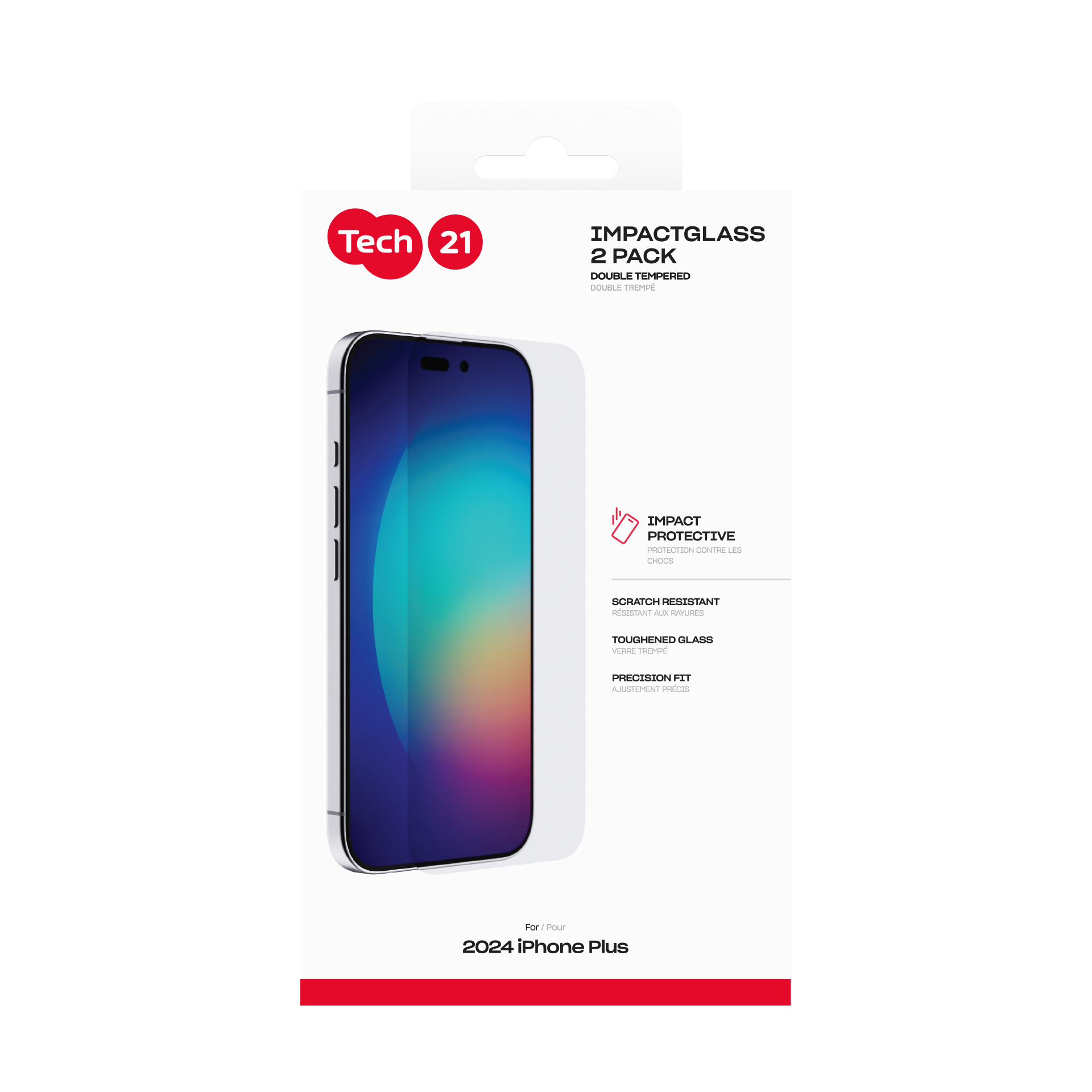 Tech21 Impact Glass 2-pack Extra Strong iPhone 16 Plus