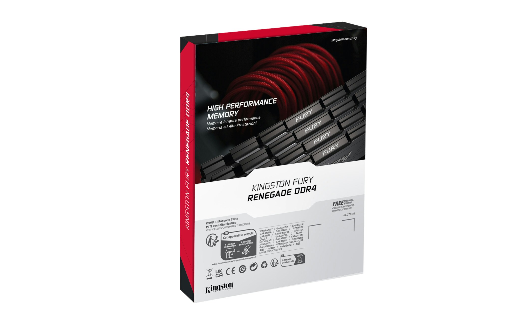 Kingston Technology FURY 64GB 3200MT/s DDR4 CL16 DIMM (Kit of 2) Renegade Black