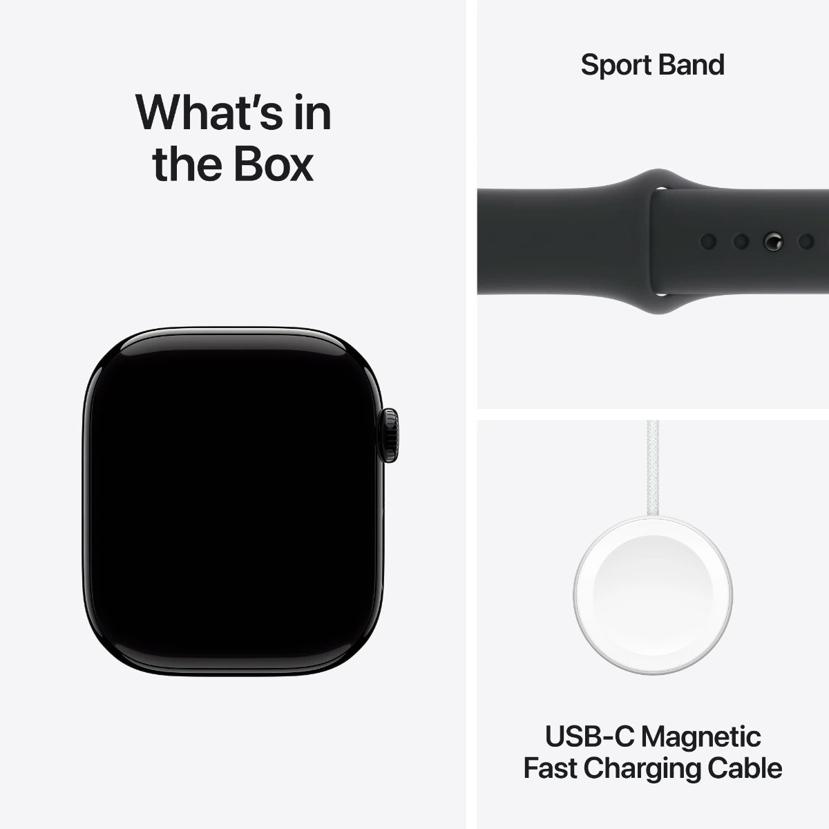 Apple Watch Series 10 GPS + Cell 46 mm Jetblack aluminiumcase Svart sportband - S/M