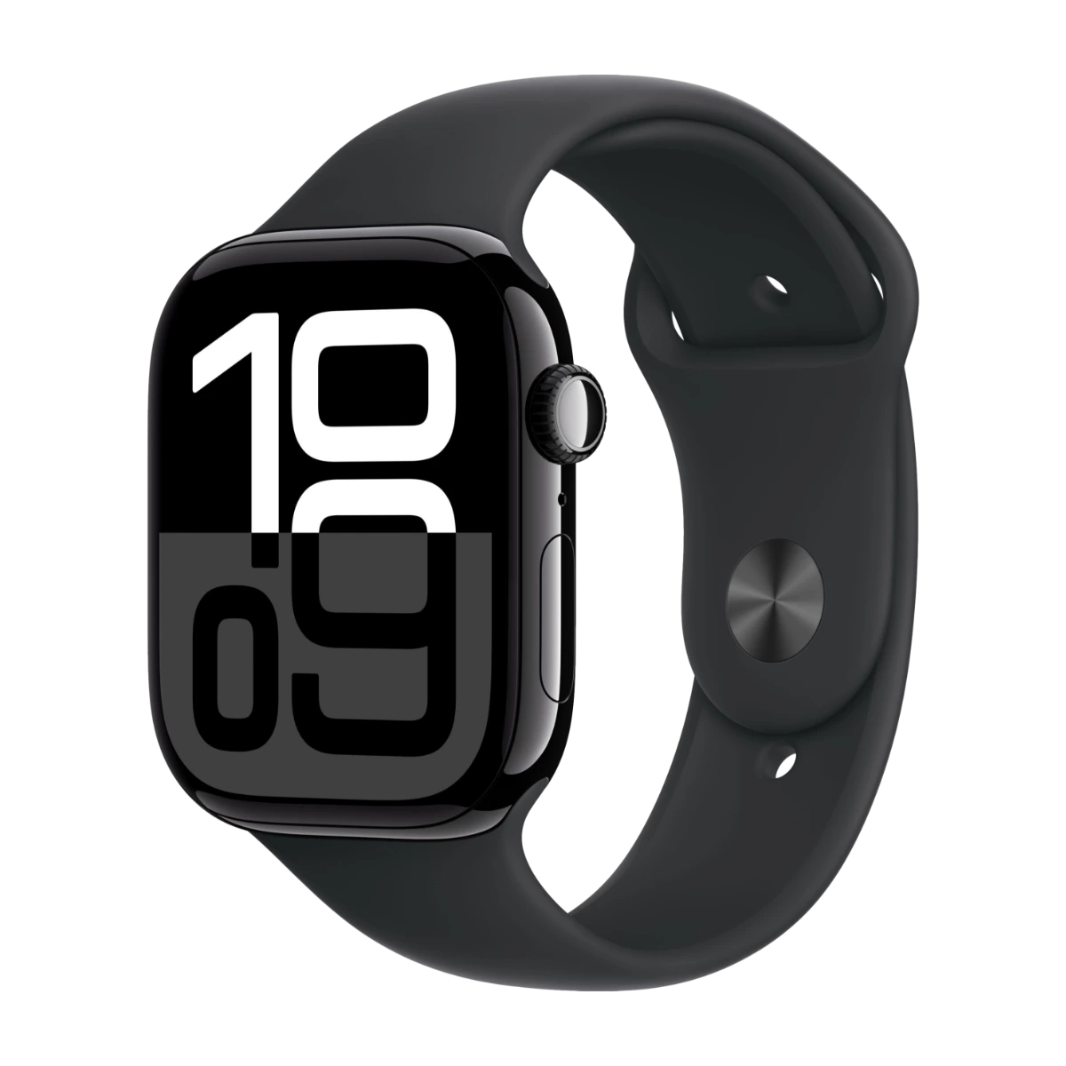 Apple Watch Series 10 GPS + Cell 46 mm Jetblack aluminiumcase Svart sportband - S/M