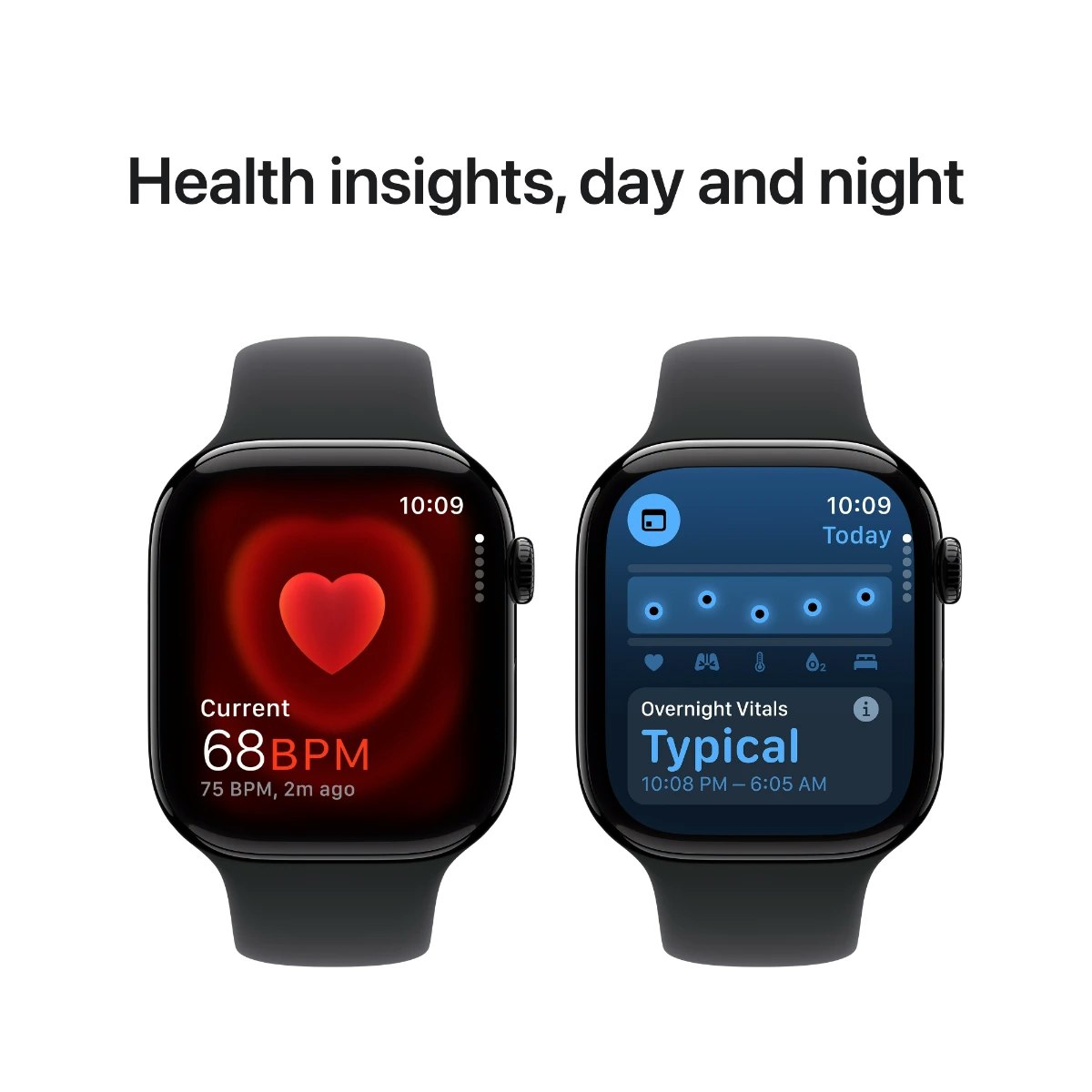 Apple Watch Series 10 GPS + Cell 46 mm Jetblack aluminiumcase Svart sportband - S/M