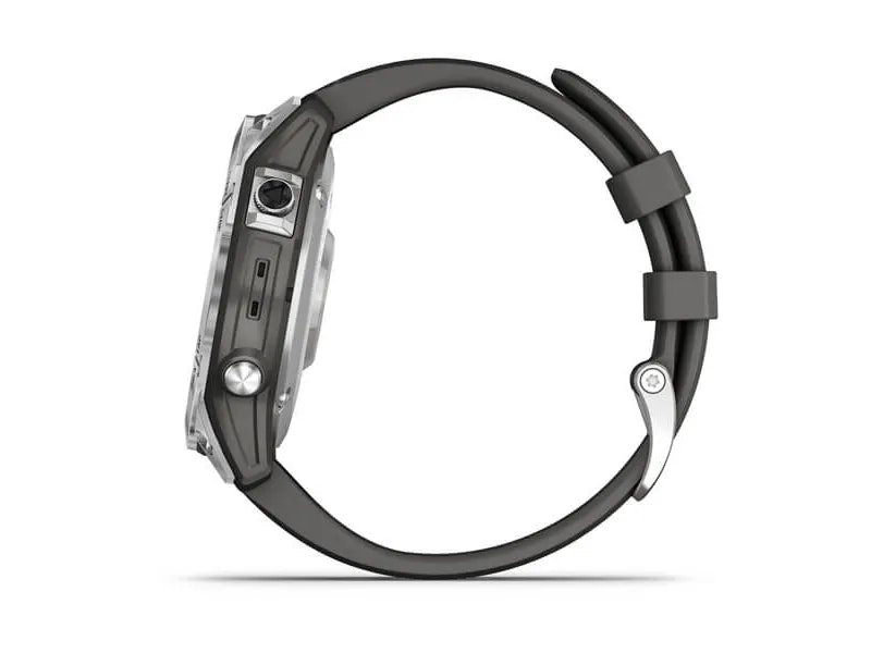 Garmin fenix 7 47 mm Svart Silver Sportklocka med Silikonarmband