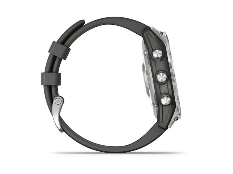 Garmin fenix 7 47 mm Svart Silver Sportklocka med Silikonarmband