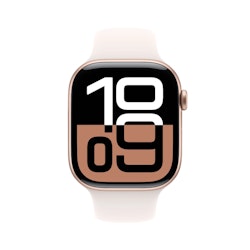 Apple Watch Series 10 GPS 46mm Guld Aluminium Case with Pink Sport Band - M/L