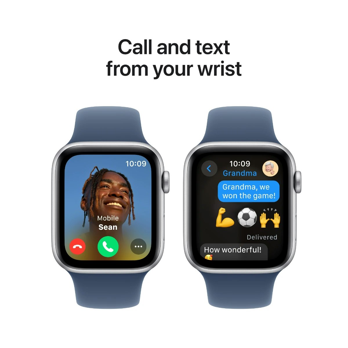 Apple Watch SE GPS 44 mm Silver alum Denim sportband S/M