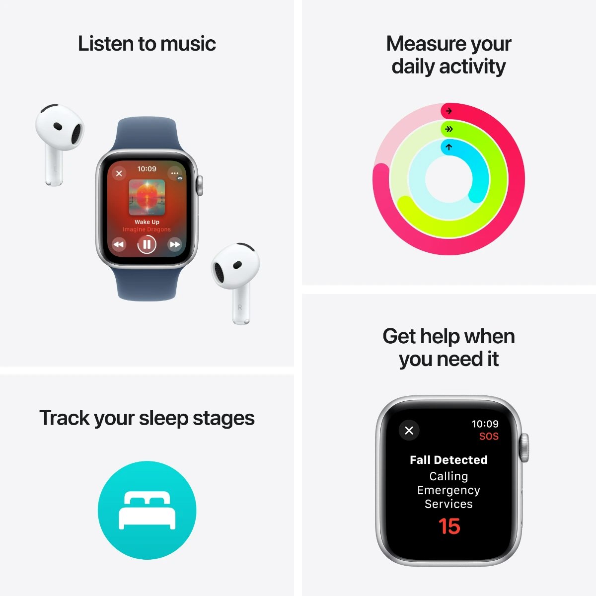 Apple Watch SE GPS 44 mm Starlight alum Starlight sportband S/M