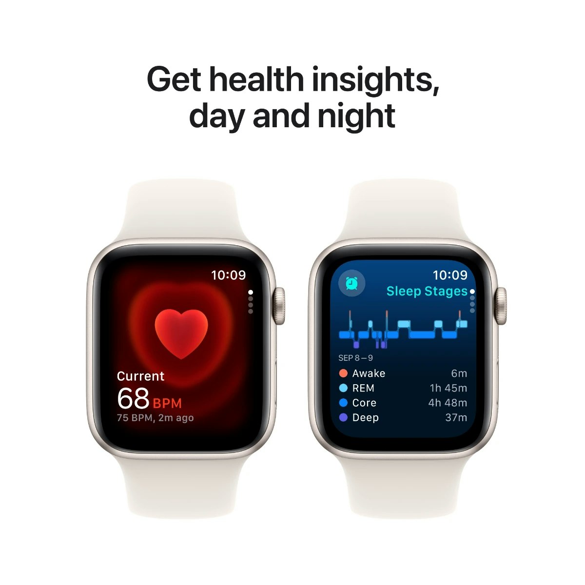 Apple Watch SE GPS 44 mm Starlight alum Starlight sportband S/M