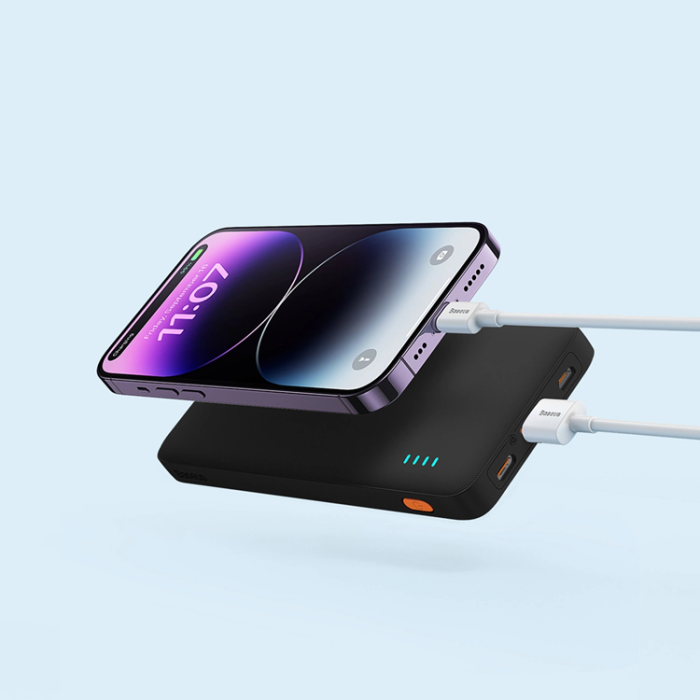 Baseus Powerbank 10000 mAh 20W Med USB-A Till USB-C Kabel Svart
