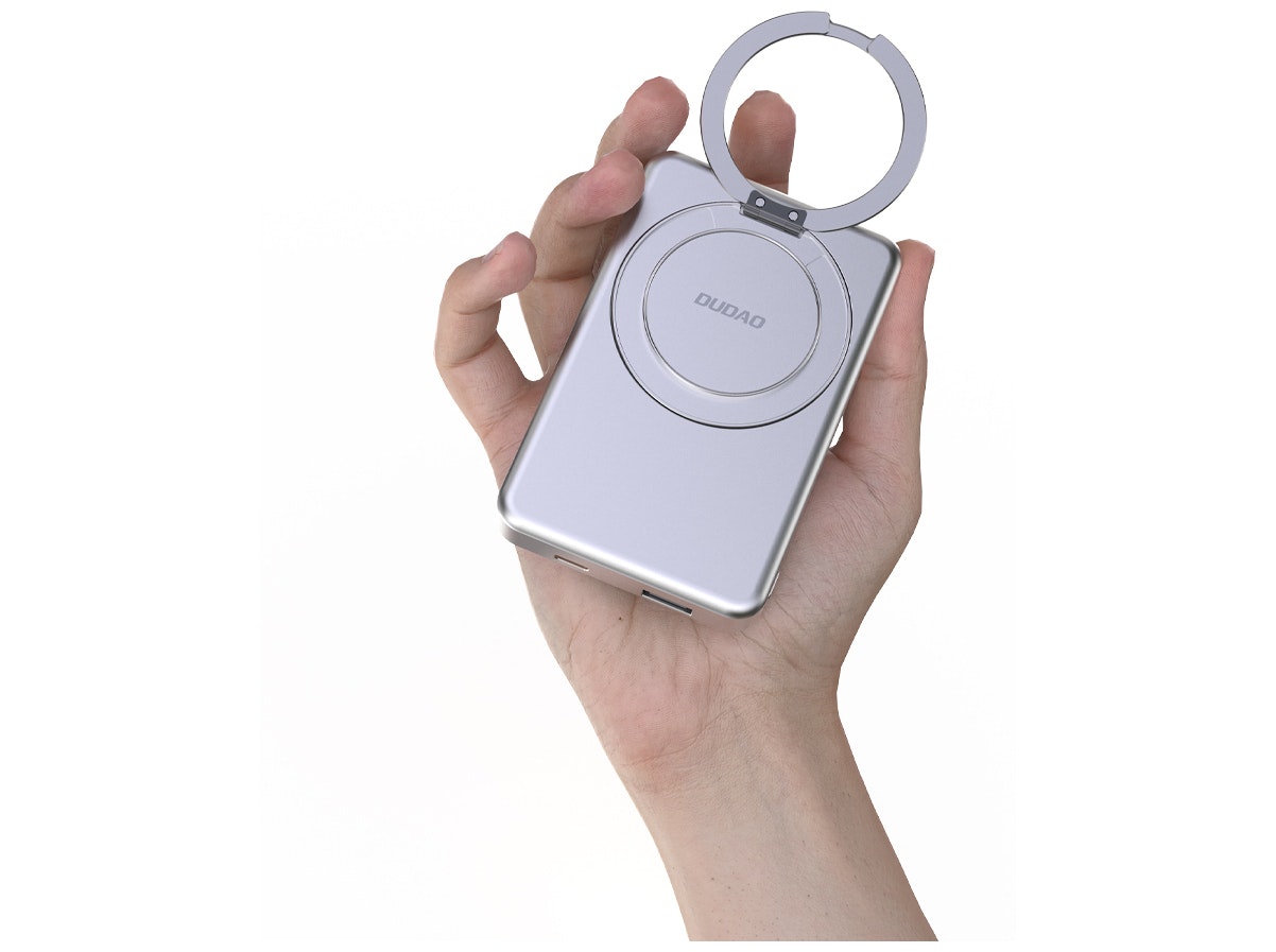 Dudao trådlös powerbank 5000 mAh med MagSafe och USB-C Silver